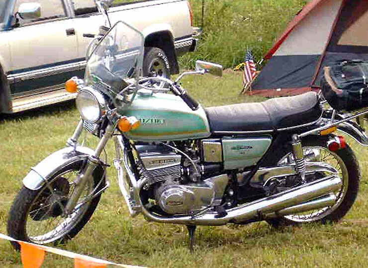 My (Len's) GT550.  If you look closely, you can see the twist ties borrowed from Mark to hold the tank cap on.