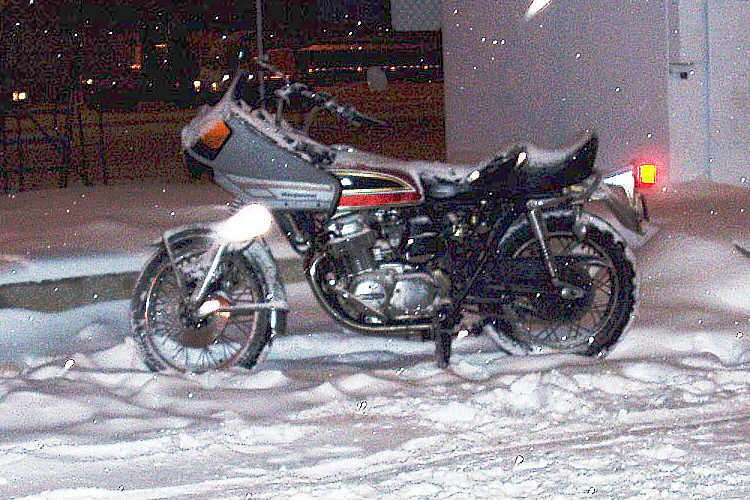 Honda Sitting Out in the Snow
