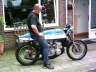 Ron Moolenaar and his 1974 GT750 cafe racer
